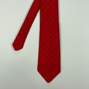 Austin Manor Red Geometric Silk Blend Necktie Mens OS